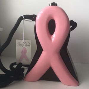 Timmy Woods Breast Cancer Pink Ribbon Purse Signed